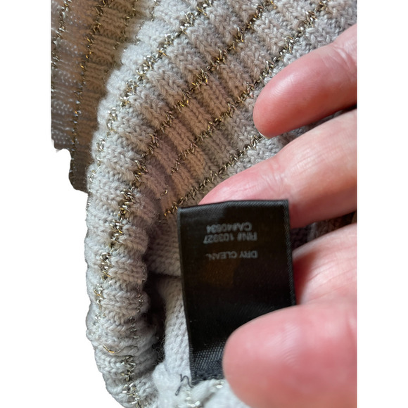 Marc by Marc Jacobs Wool Blend Cardigan Size Small Gray Silver Metal Thread - Picture 11 of 13